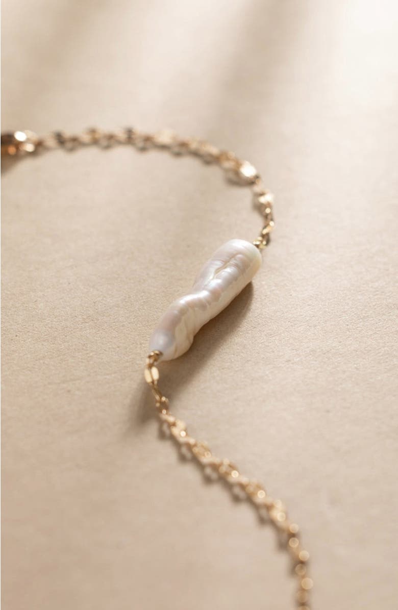 MADE BY MARY Baroque Pearl Bar Bracelet, Alternate, color, Gold Vermeil