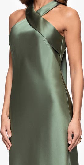 Halter Neck Satin Trumpet Gown
