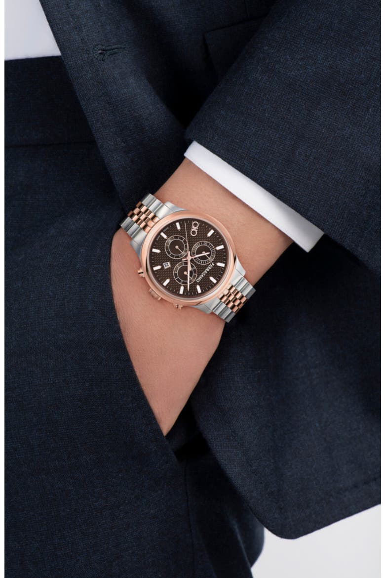 Duo Chrono Bracelet Watch, Alternate, color, TWO TONE