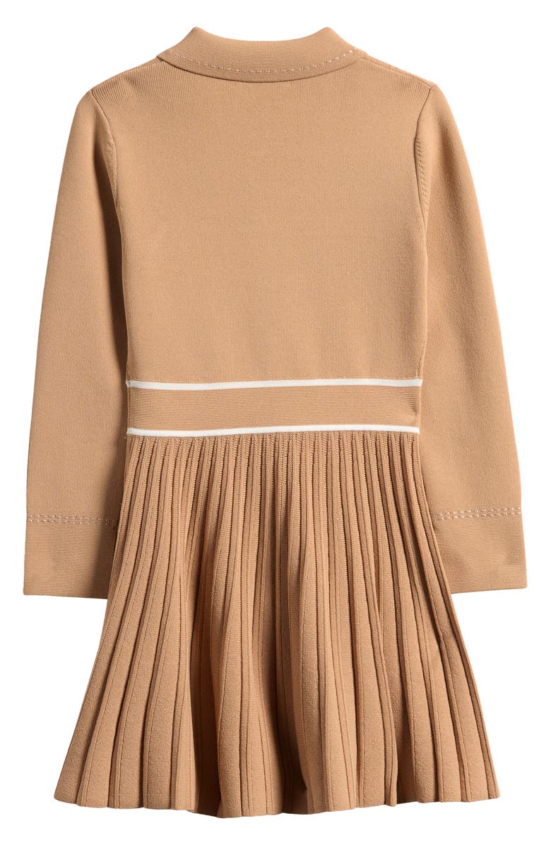 Reiss Kids' Sapna Pleated Sweater Shirtdress, Alternate, color, Camel