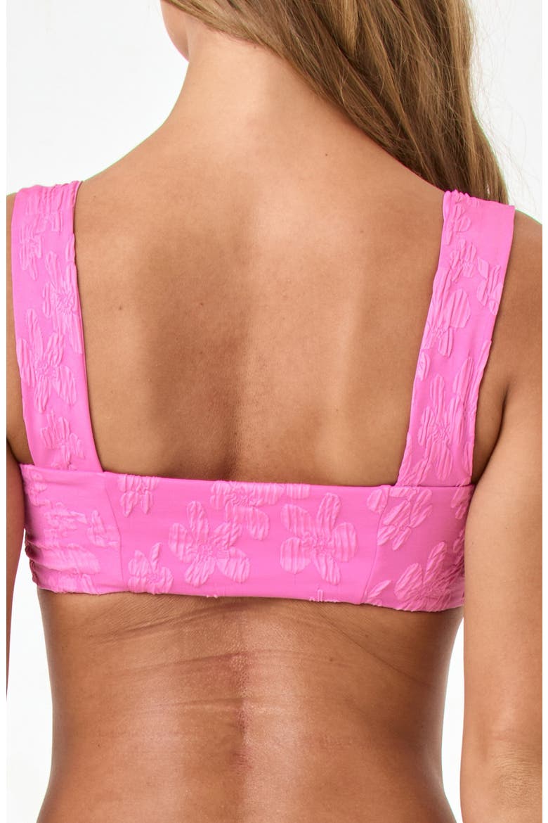 Marlee Shirred Bikini Top, Alternate, color, HOTTEST PINK