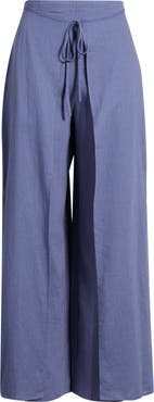 CITY BLUES Linen Blend Wrap Pants