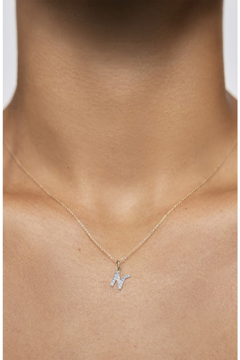 Lab Grown Diamond Initial Pendant, Alternate, color, YG 14K