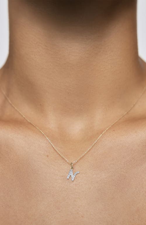 Monica Vinader Gold Diamond Initial N Pendant Lab Grown Diamond In Neutral