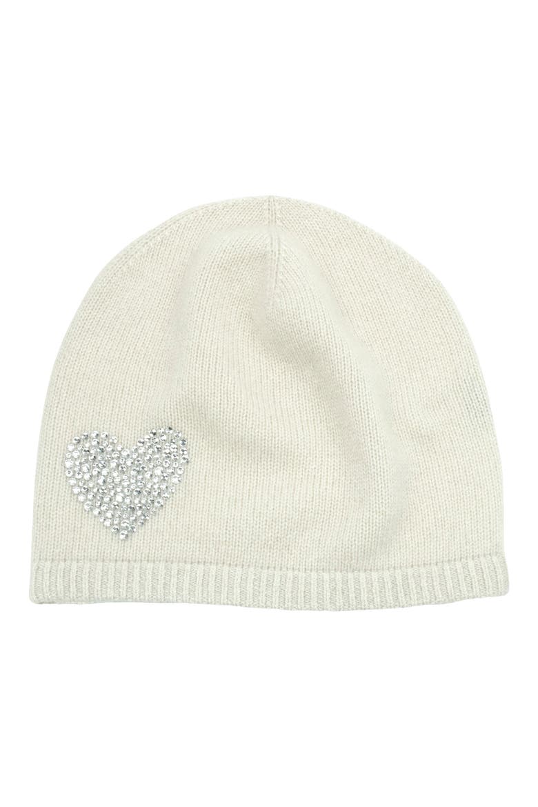 Crystal Heart Cashmere Beanie, Main, color, YOGI IV/ CRYSTAL