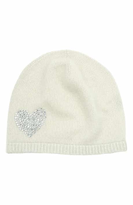 Crystal Heart Cashmere Beanie