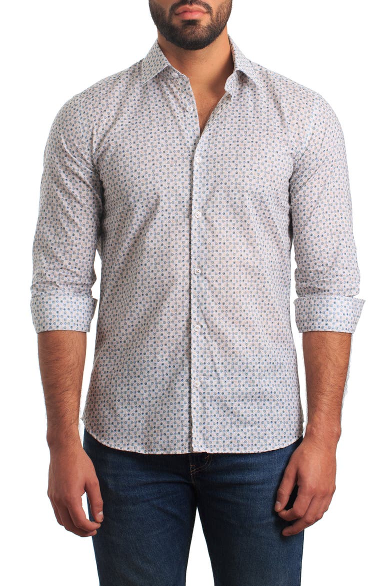 Jared Lang Trim Fit Geometric Button-Up Shirt (Men) | Nordstromrack