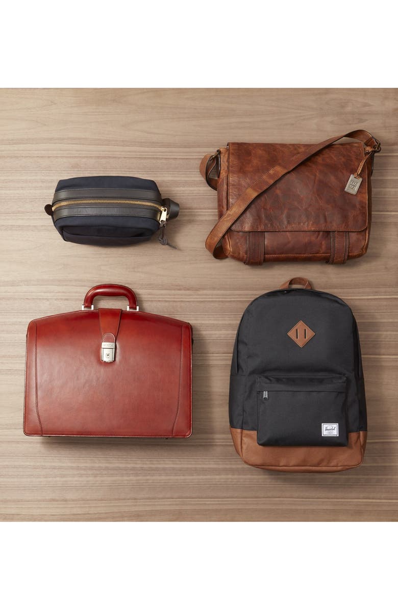 Bosca Triple Compartment Leather Briefcase, Alternate, color,