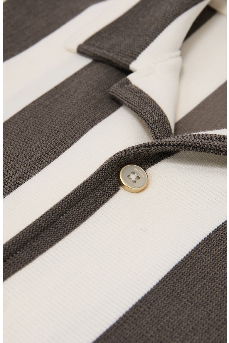 Dexter Stripe Camp Shirt, Alternate, color, BROWN/ OFF WHITE