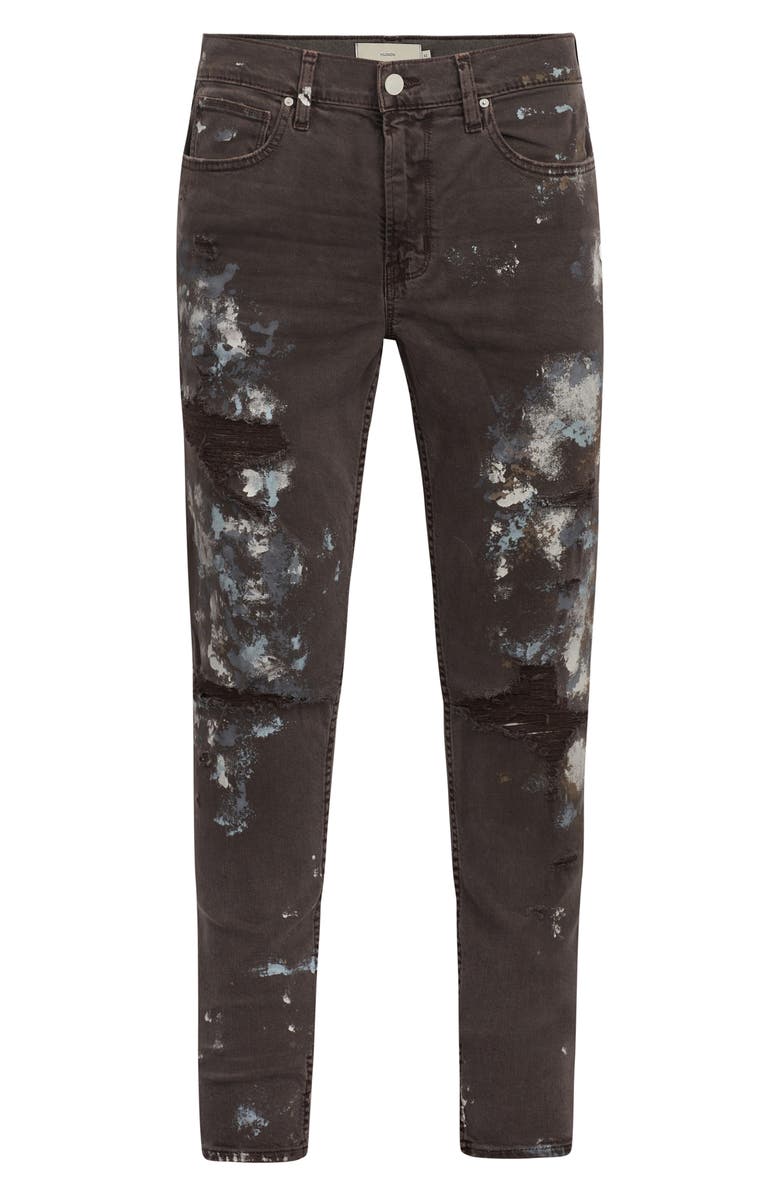 Hudson Jeans Zack Ripped Skinny Jeans, Alternate, color, Chocolate Thrasher