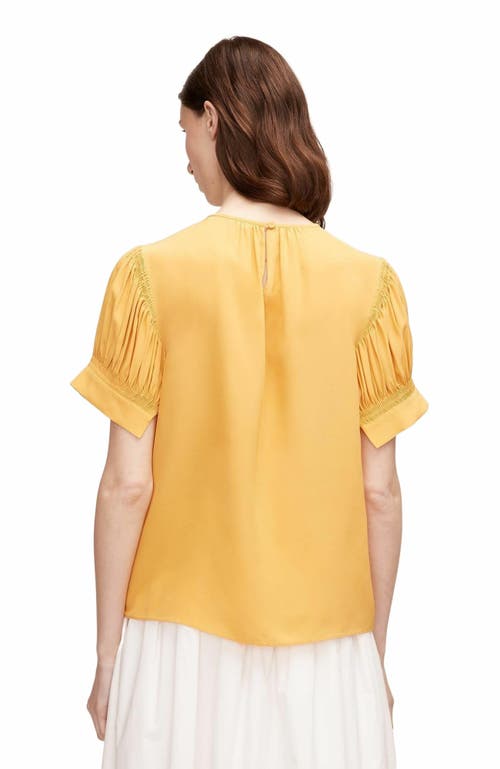 Rebecca Taylor Short Sleeve Cdc Blouse In Yellow