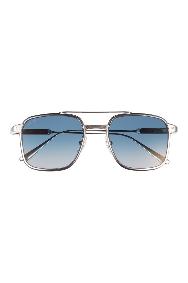 54mm Rectangular Gradient Sunglasses, Main, color, SILVER