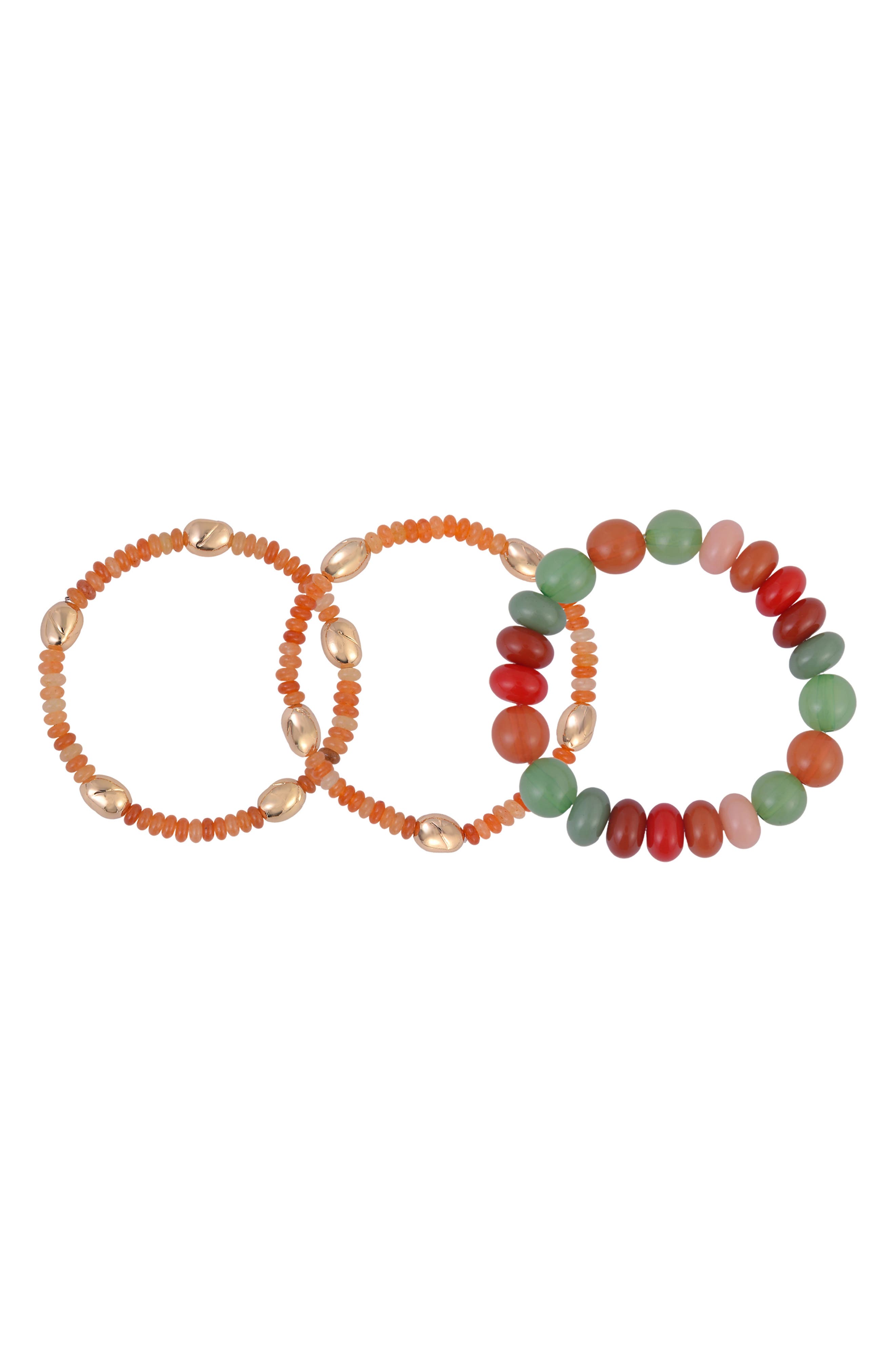 Rachel Roy Set of 3 Aventurine Beaded Stretch Bracelets