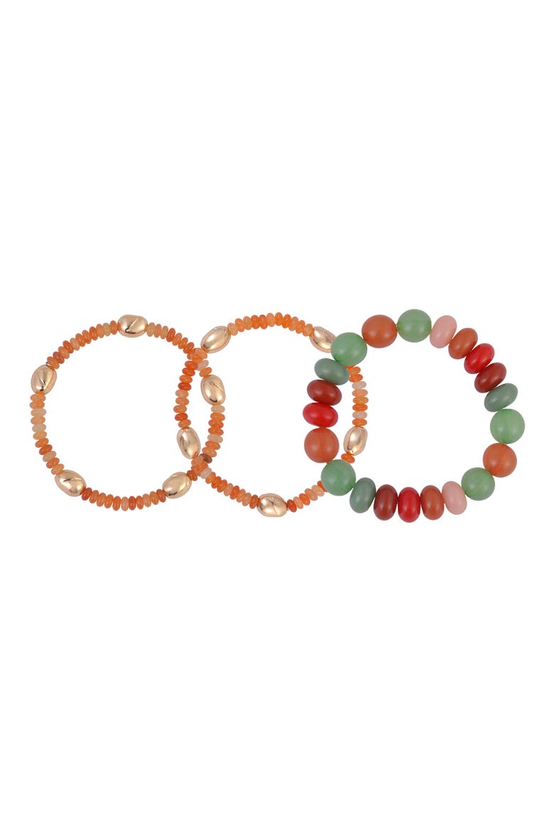 Set of 3 Aventurine Beaded Stretch Bracelets, Main, color, MULTI