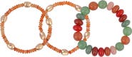 Rachel Roy Set of 3 Aventurine Beaded Stretch Bracelets