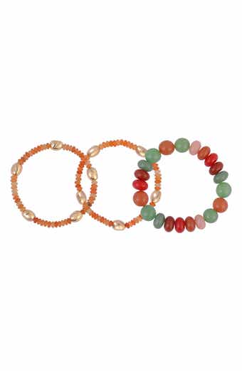 Set of 3 Aventurine Beaded Stretch Bracelets