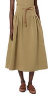 Max Mara Tempio Pleated Cotton Ottoman Midi Skirt