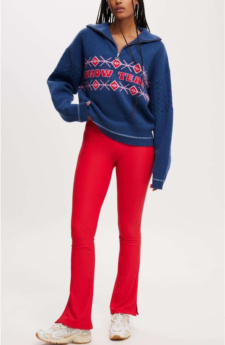 COTTON ON BODY Active Knitted Graphic Half Zip Longlseeve, Alternate, color, 