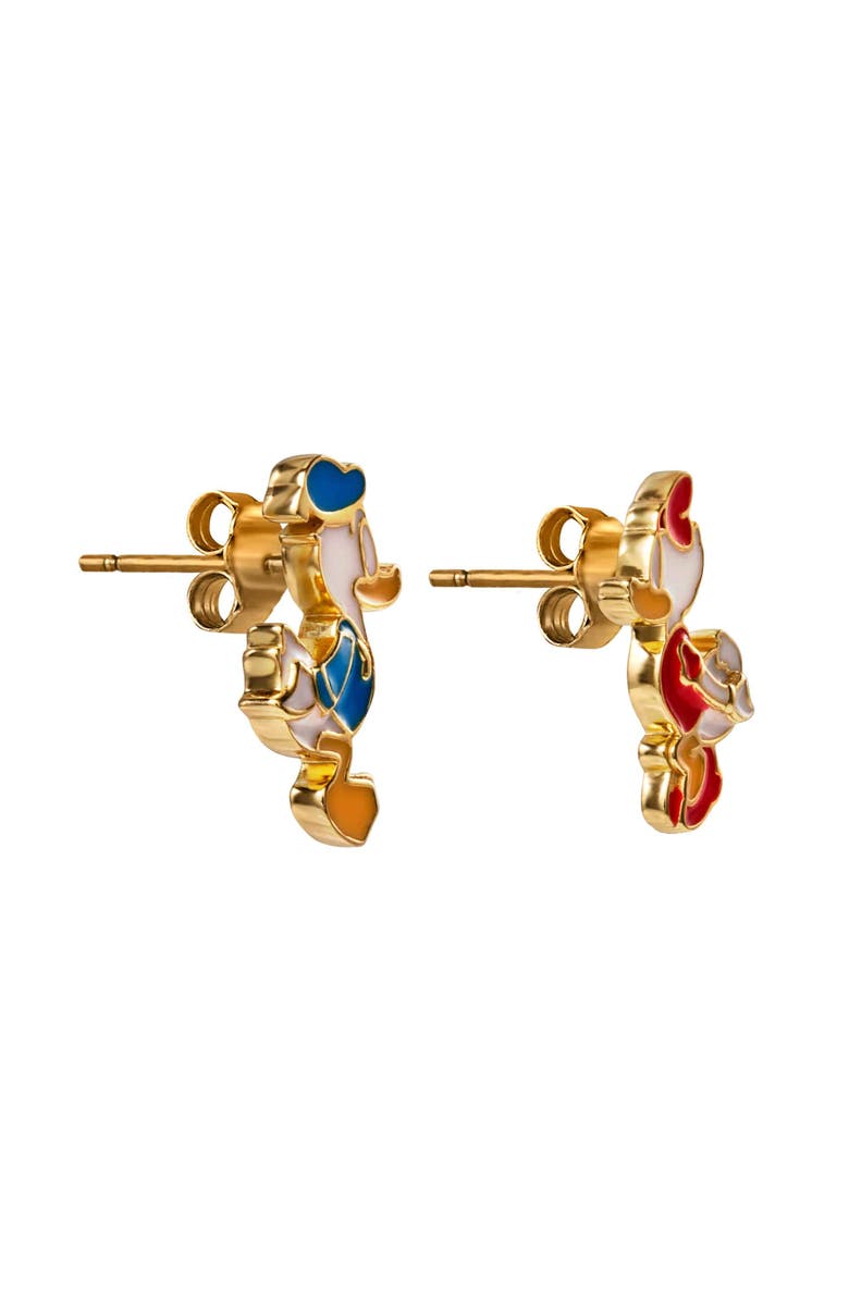 Disney Donald Duck And Daisy Duck Mismatched Earrings, 18k Gold Flash-Plated Sterling Silver, Alternate, color, 