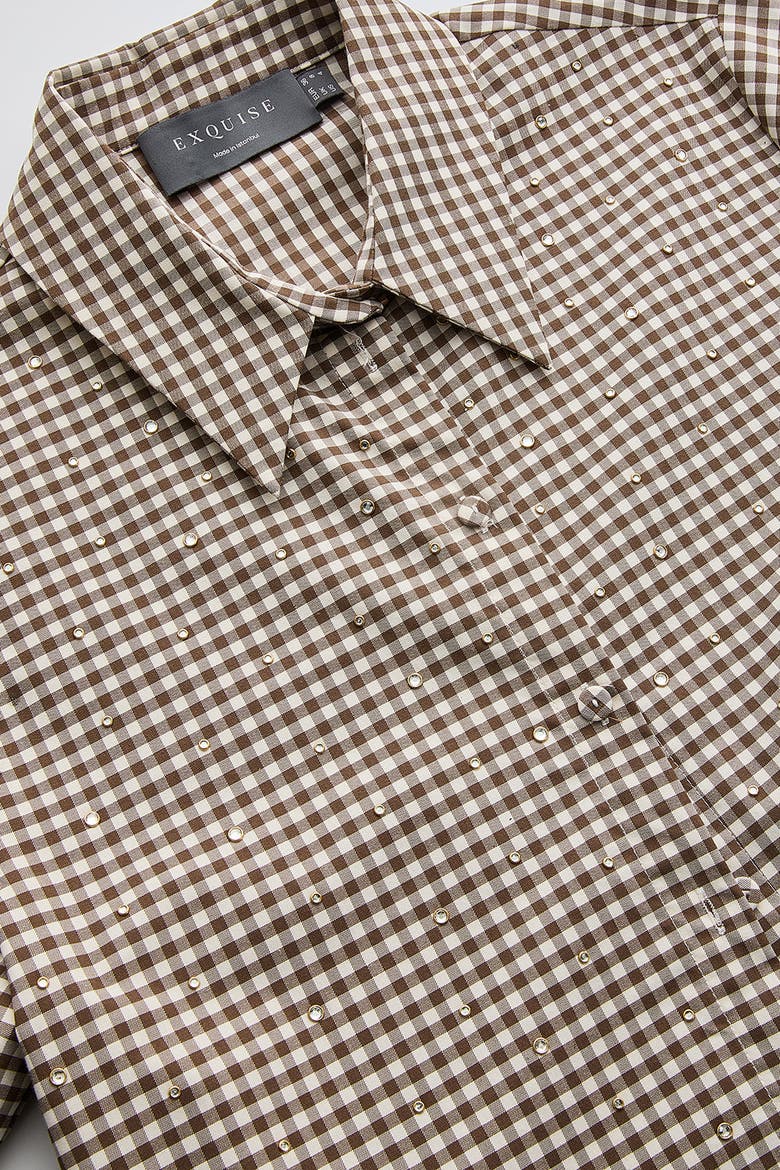 Jamie Plaid Shirt, Alternate, color, Brown