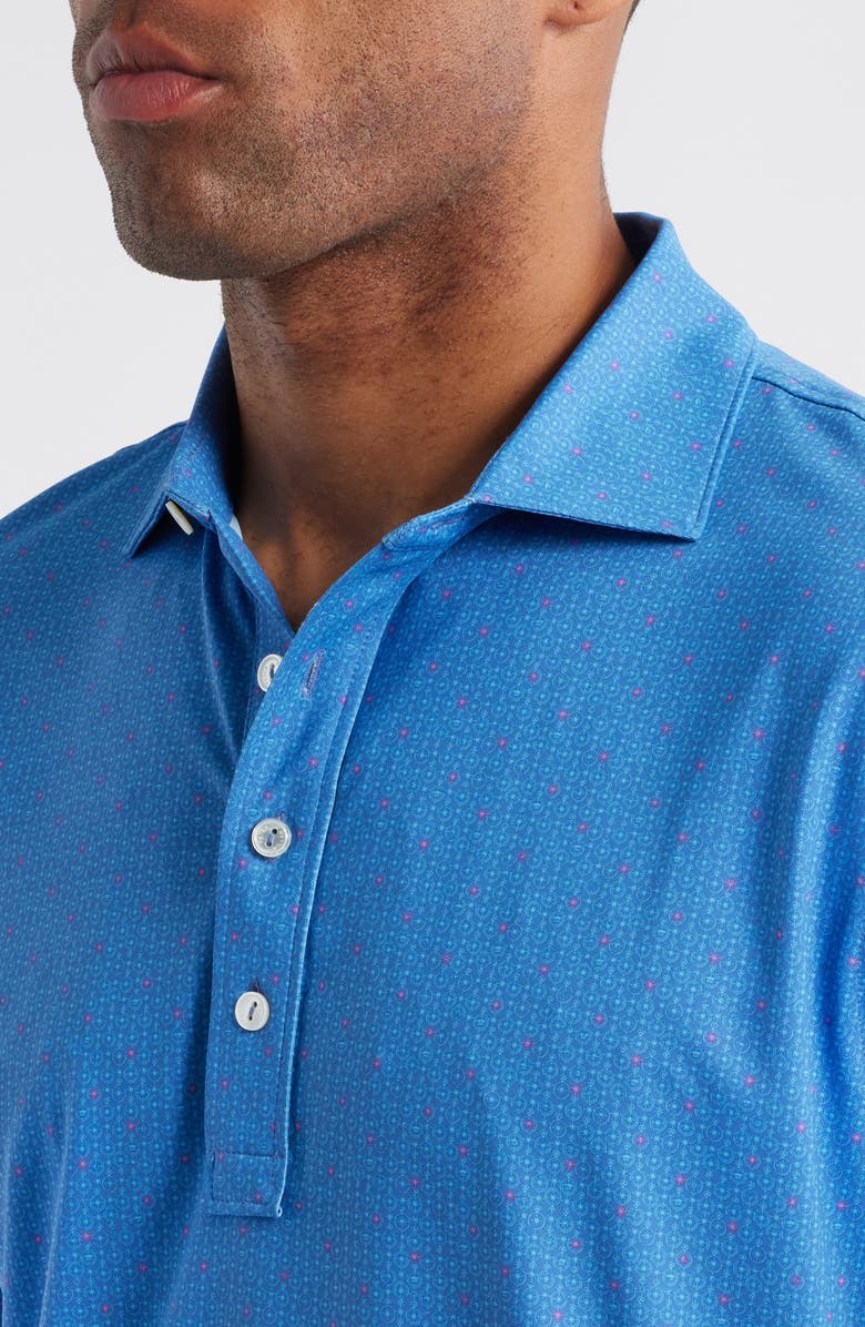 Peter Millar Crown Crafted Due North Performance Jersey Polo, Alternate, color, Lunar Blue