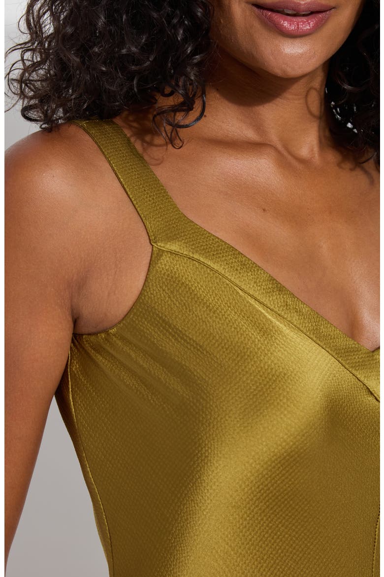 Gemma Satin Midi Slipdress, Alternate, color, MANZANILLA