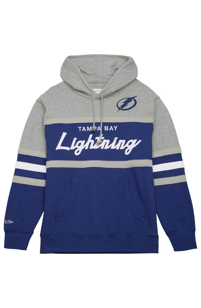 Mitchell & Ness Men's Mitchell & Ness Blue/Gray Tampa Bay Lightning Head Coach Pullover Hoodie, Alternate, color,