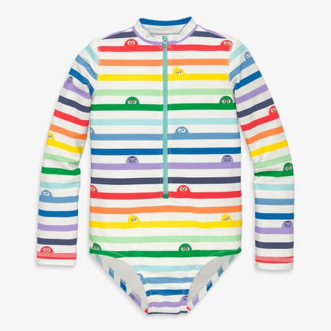 Kids Sesame Street One-Piece Rash Guard (Toddler, Little Kid, Big Kid)