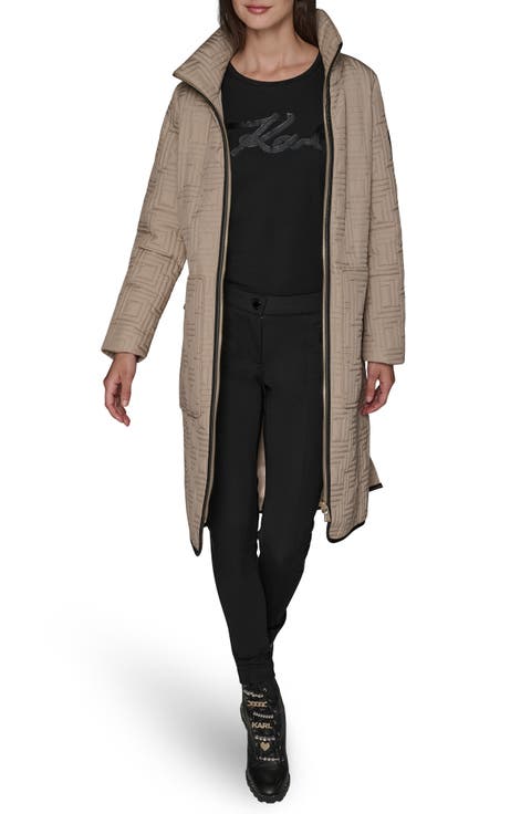 Hooded Belted Quilted Zip Jacket