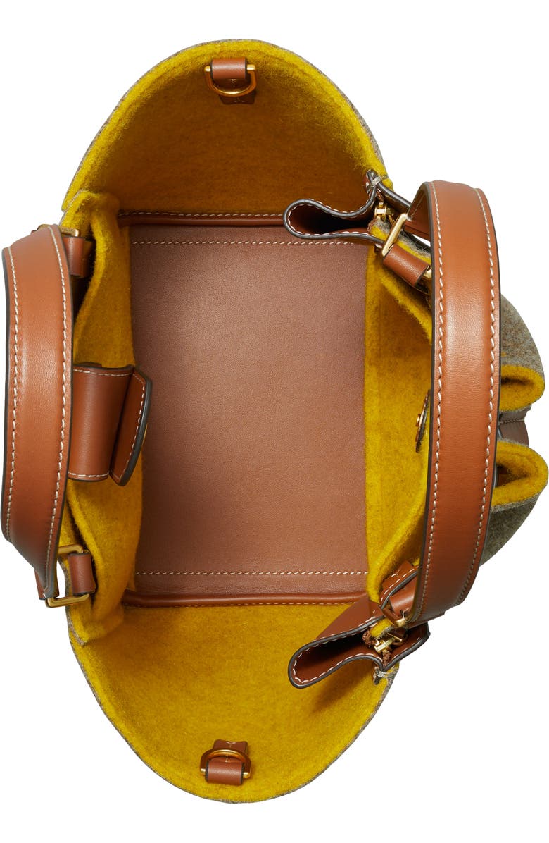 Tory Burch McGraw Wool Blend Felt Drawstring Satchel, Alternate, color,