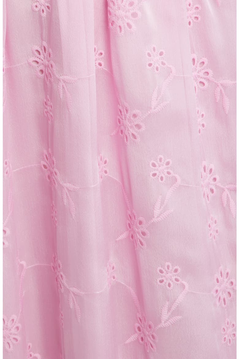 Ruffle Hem Eyelet Dress, Alternate, color, PINK