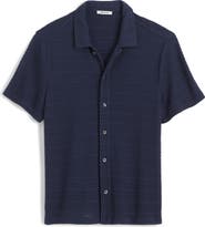 Madewell Jacquard Knit Short Sleeve Button-Up Shirt