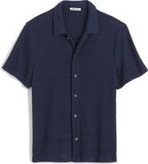 Madewell Jacquard Knit Short Sleeve Button-Up Shirt