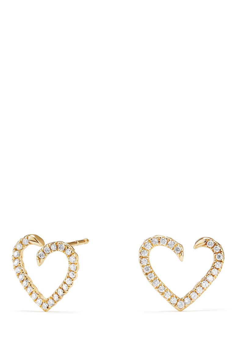 Heart Wrap Earrings with Diamonds in 18K Gold, Main, color, GOLD/ DIAMOND