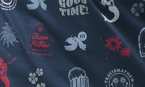 Travismathew Julyin Icon Print Piqué Polo In Total Eclipse