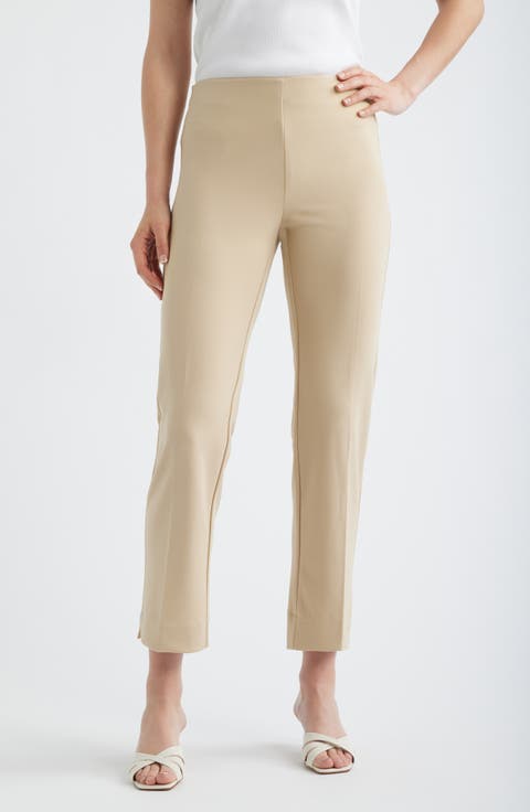 Hollywood Waist Straight Leg Ankle Pull-On Pants (Regular & Petite)