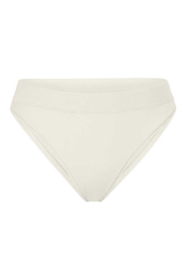 Stretch Cotton Jersey Cheeky Tanga, Main, color, BONE