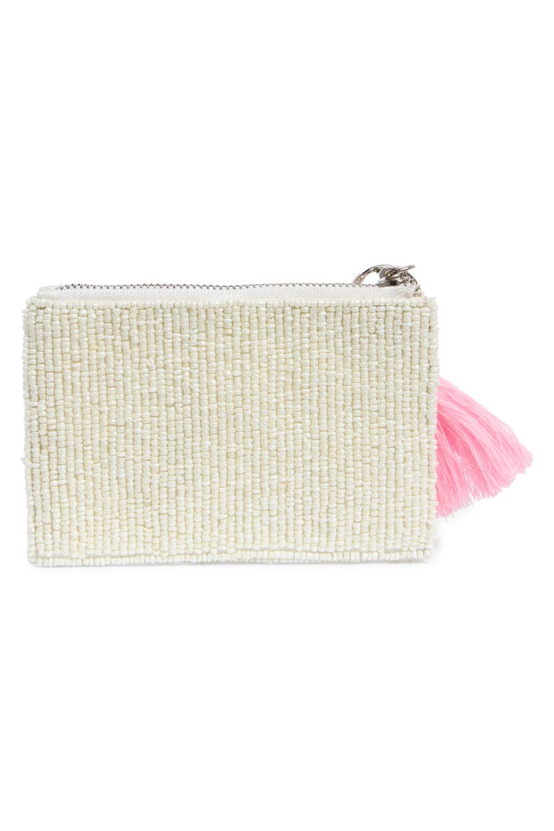 Frosted Donut Beaded Coin Pouch, Alternate, color, IVORY MULTI