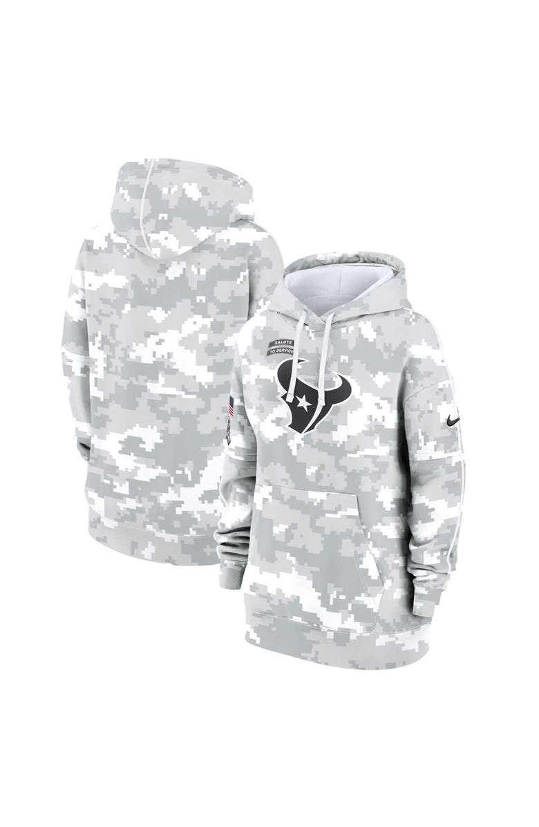 Nike Women's Nike Arctic Camo Houston Texans 2024 Salute To Service Club Fleece Oversized Pullover Hoodie, Main, color, 