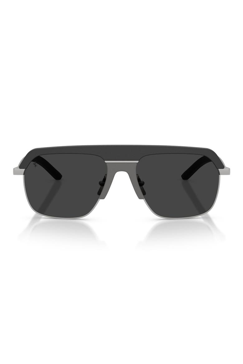 56mm Polarized Pillow Sunglasses, Main, color, BLACK / DARK GREY POLAR