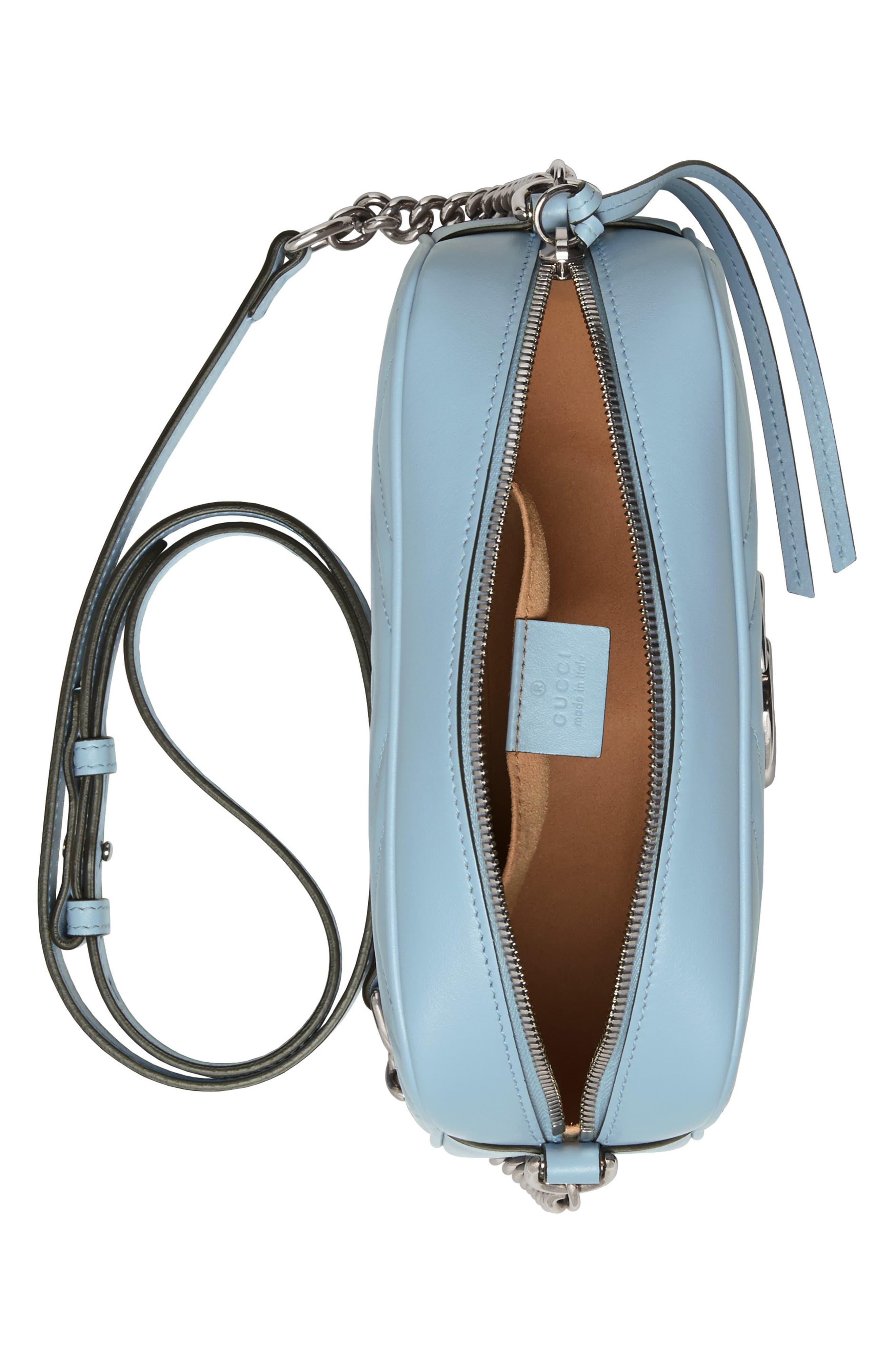 Small GG 2.0 Matelassè Leather Camera Bag, Alternate, color, PORCELAIN LIGHT BLUE