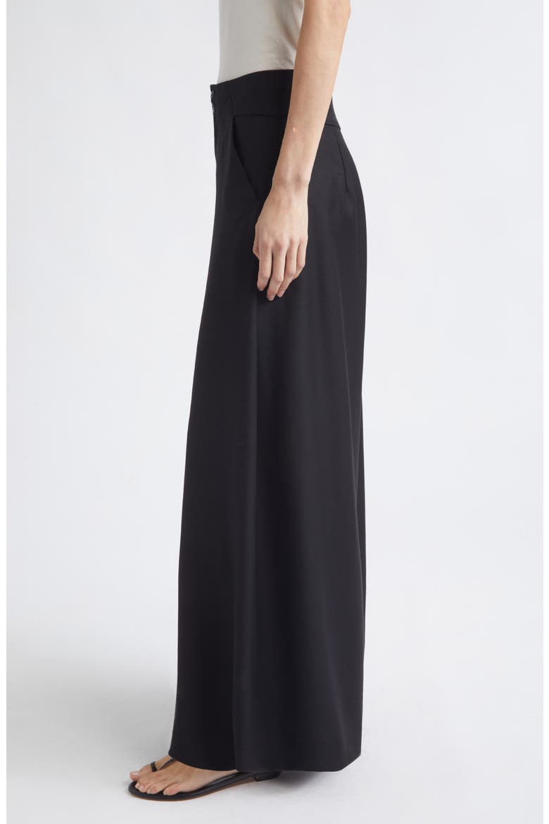 Leona High Waist Wide Leg Wool Trousers, Alternate, color, BLACK