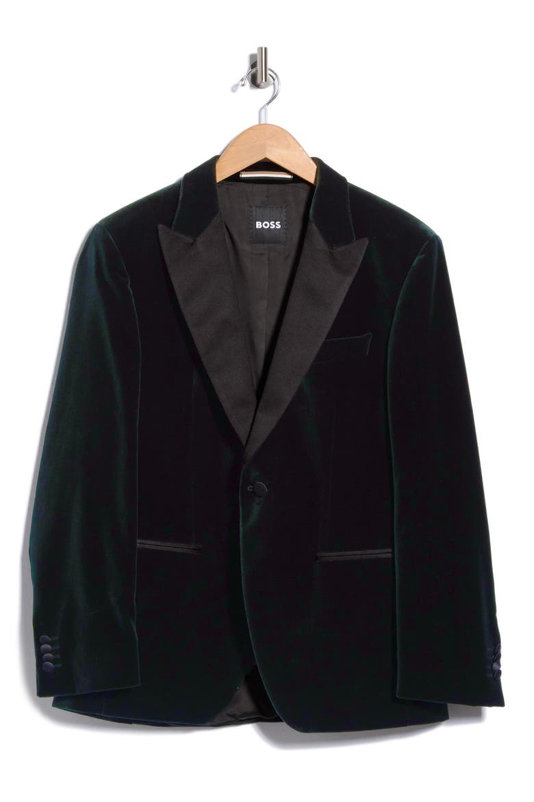 Hutson Velvet Tuxedo Jacket, Main, color, OPEN GREEN