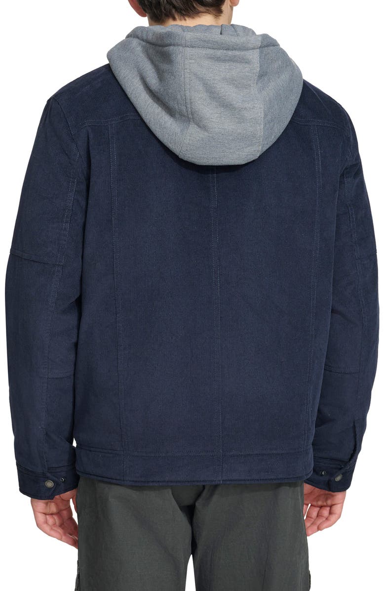 Levi's Hooded Corduroy Jacket, Alternate, color, Navy