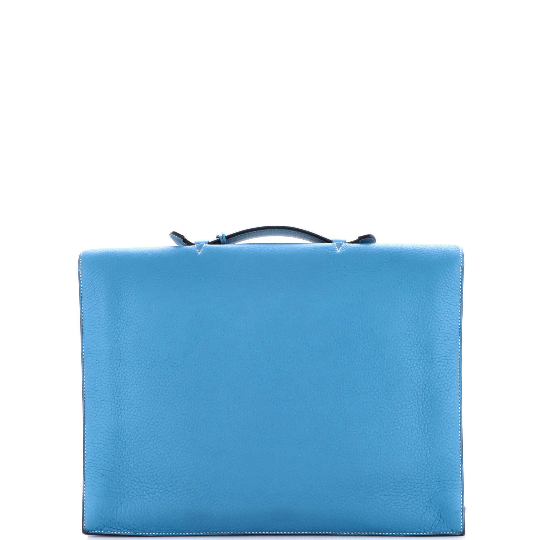 Pre-Owned Hermes Sac a Depeches Bag Togo 38, Alternate, color, Bleu Jean