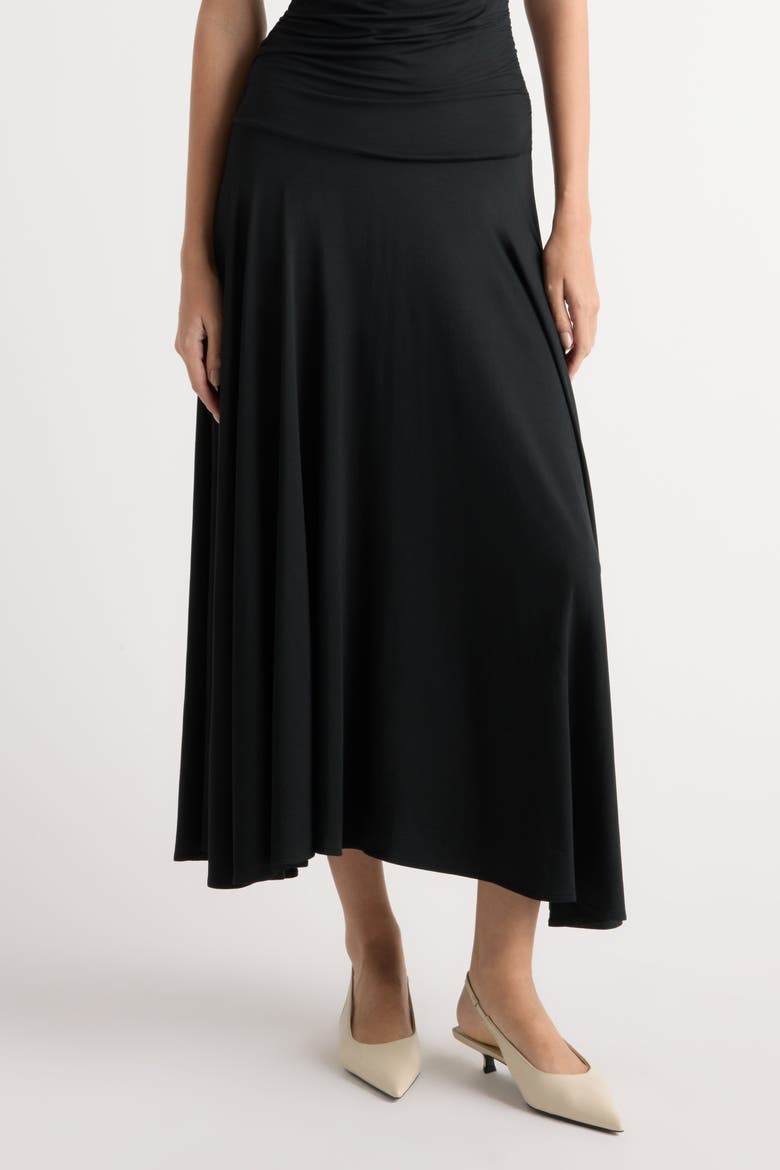 Tamsin Ruched Drop-Waist Maxi Dress, Alternate, color, Black