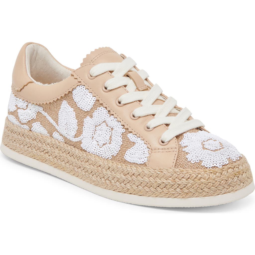 Dolce Vita Azalia Sneaker In Natural Multi Floral Sequins