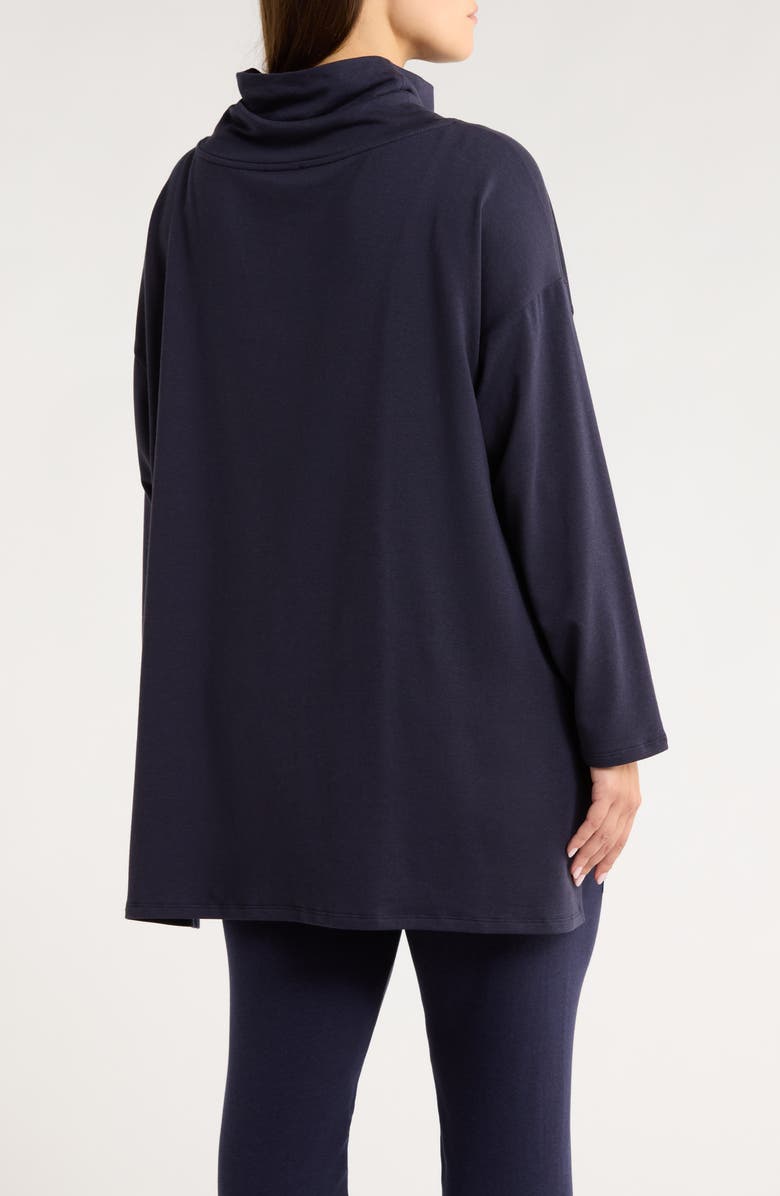 Eileen Fisher Draped Turtleneck Tunic, Alternate, color, Ink