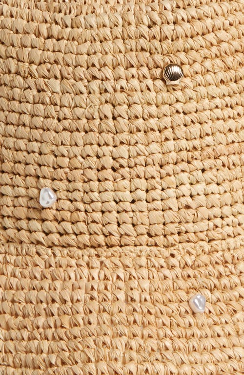 L*space Lspace Paco Embellished Paper Raffia Bucket Hat In Natural