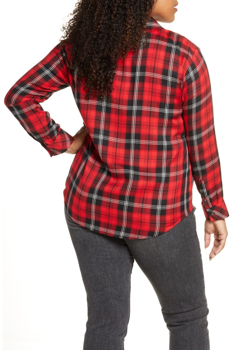 New Generation Plaid Boyfriend Shirt, Alternate, color, PARTY RED PLAID